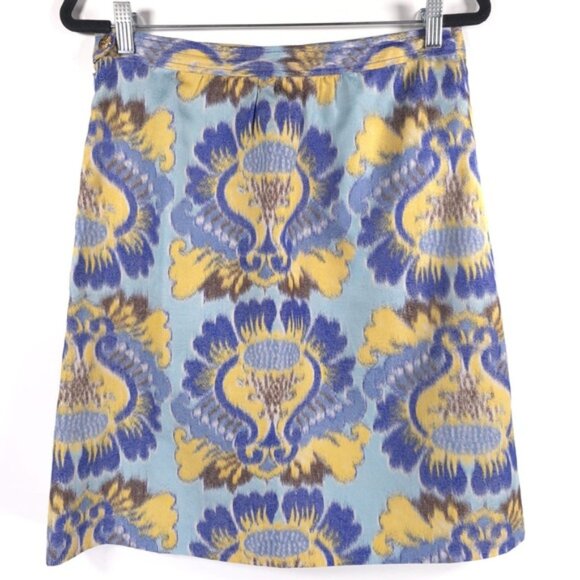 TORY BURCH SILK Blend Pleated Skirt A-Line Abstract Print Size 8 - Picture 2 of 10